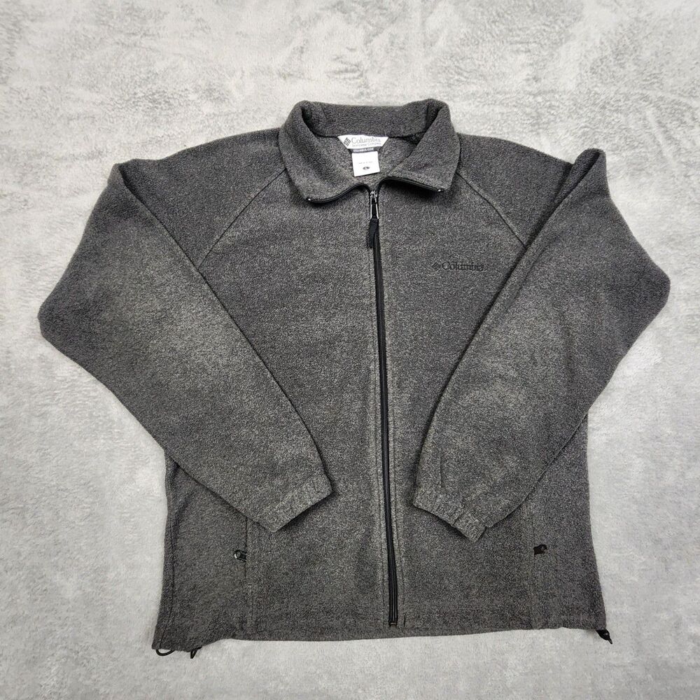 Columbia Women's Fleece Jacket Size L Gray Full Zip Long Sleeve Outdoor Warm
